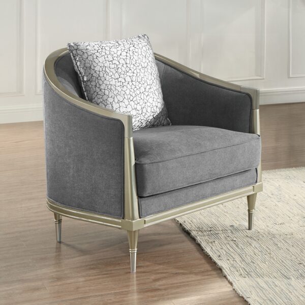 Fernando Chair with Pillow in Champagne Finish LV04822 By ACME 9
