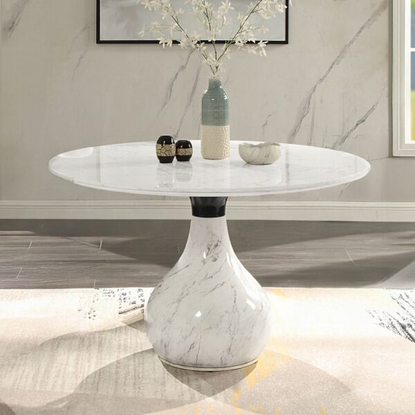 Koen Round Dining Table with Marble Top DN04055 By ACME 7