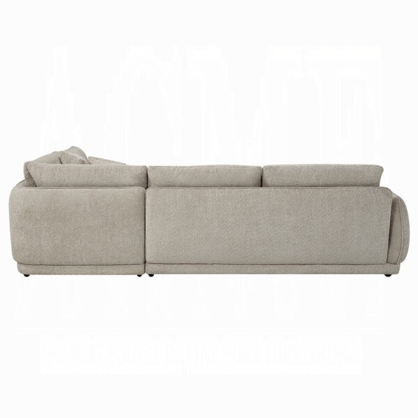 Jonina Sectional Sofa with 4 Pillows in Beige Chenille LV04840 By ACME 12