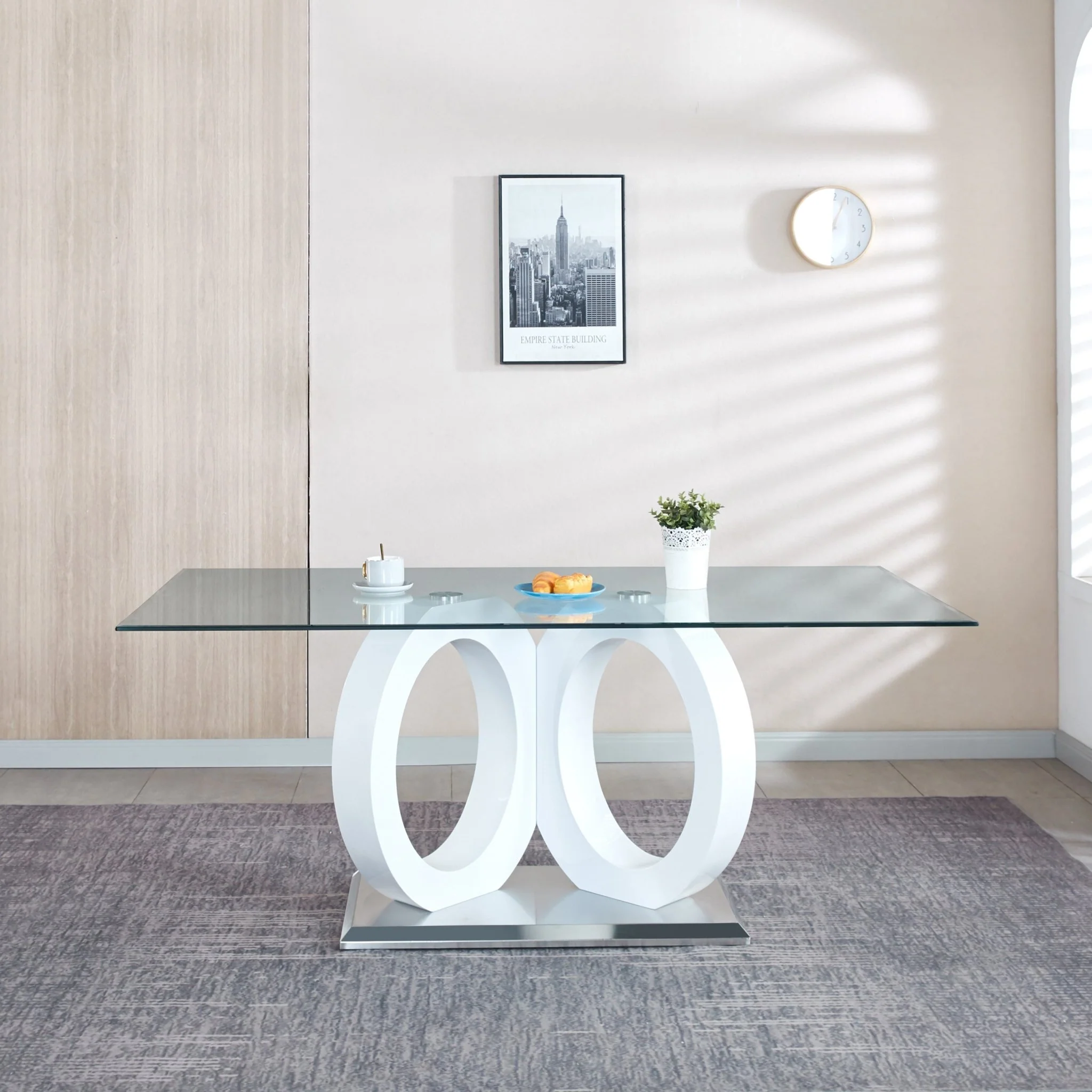 Rdt398 Grey Tempered Glass Dining Table By Artisan Furniture Dining Room Furniture Mobilia Cleopatra 3 RDT398 Grey Tempered Glass Dining Table By Artisan Furniture 3