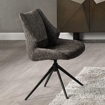 Malika Side Chair with Swivel in Brown Chenille DN03596 By ACME