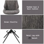 Malika Side Chair with Swivel in Brown Chenille DN03596 By ACME 20