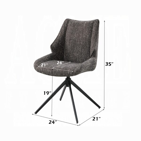 Malika Side Chair with Swivel in Brown Chenille DN03596 By ACME 14