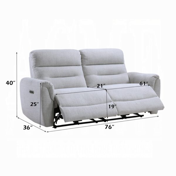 Eastre Power Motion Sofa with USB Port in Beige Chenille LV03585 By ACME 13