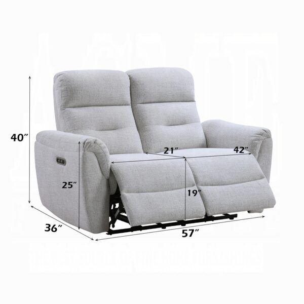 Eastre Power Motion Loveseat with USB Port in Beige Chenille LV03586 By ACME 13