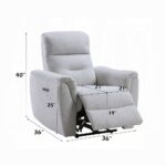 Eastre Power Motion Recliner with USB Port in Beige Chenille LV03587 By ACME 23