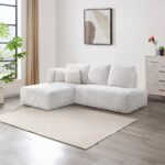 Manya Sectional Sofa in White Corduroy LV04260 By ACME 11