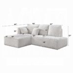 Manya Sectional Sofa in White Corduroy LV04260 By ACME 14