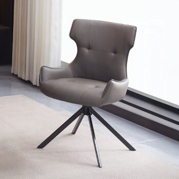Damita Side Chair with Swivel in Camel Leather DN03736 By ACME
