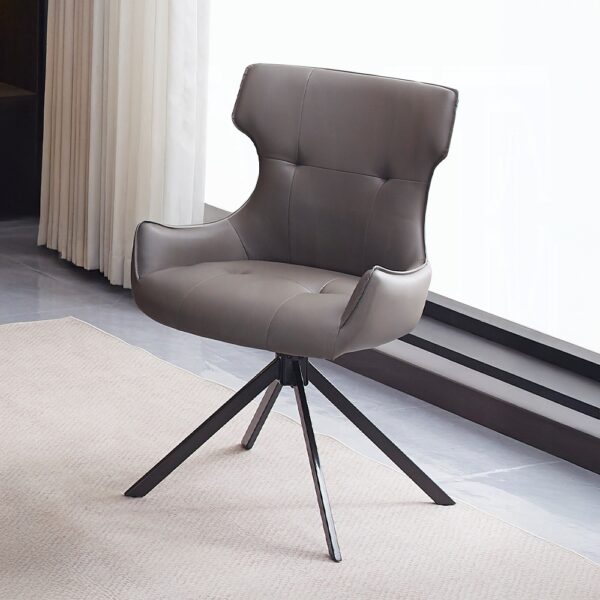 Damita Side Chair with Swivel in Camel Leather DN03736 By ACME 8