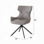 Damita Side Chair with Swivel in Camel Leather DN03736 By ACME 15