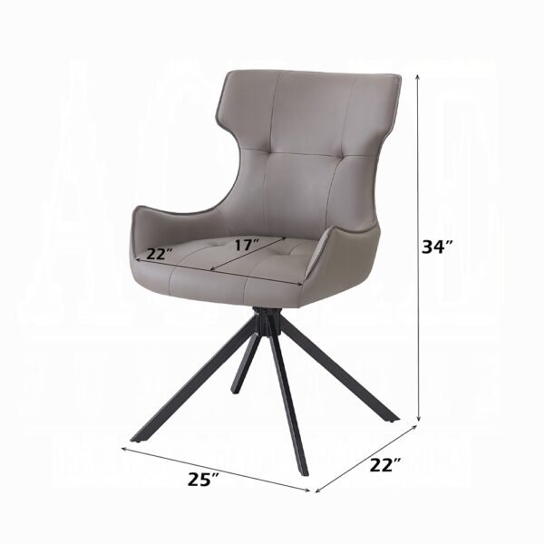 Damita Side Chair with Swivel in Camel Leather DN03736 By ACME 10