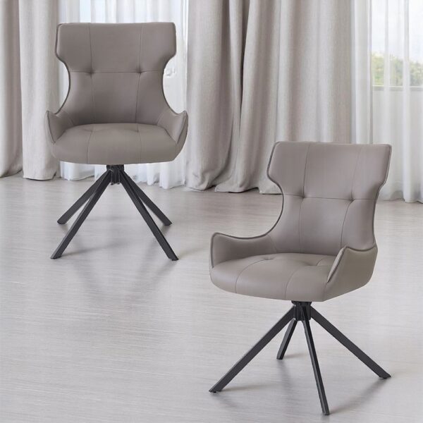 Damita Side Chair with Swivel in Camel Leather DN03736 By ACME 11