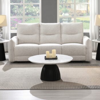 Lalisa Power Motion Sofa with USB Port in Cream Chenille LV04780 By ACME