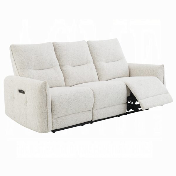 Lalisa Power Motion Sofa with USB Port in Cream Chenille LV04780 By ACME 11