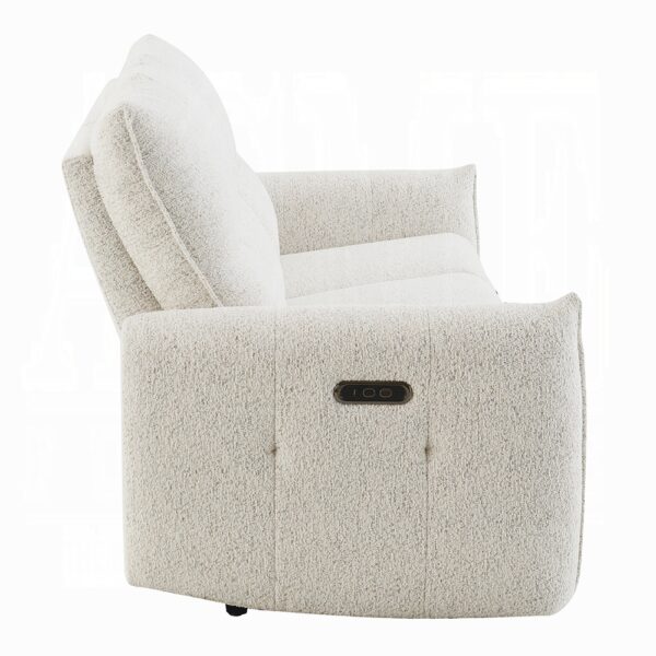 Lalisa Power Motion Sofa with USB Port in Cream Chenille LV04780 By ACME 12