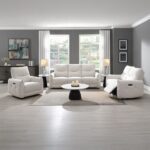 Lalisa Power Motion Recliner with USB Port in Cream Chenille LV04782 By ACME 23