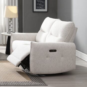 Lalisa Power Motion Loveseat with USB Port in Cream Chenille LV04781 By ACME