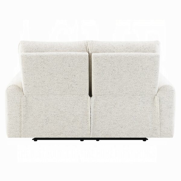 Lalisa Power Motion Loveseat with USB Port in Cream Chenille LV04781 By ACME 12