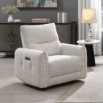 Lalisa Power Motion Recliner with USB Port in Cream Chenille LV04782 By ACME 17