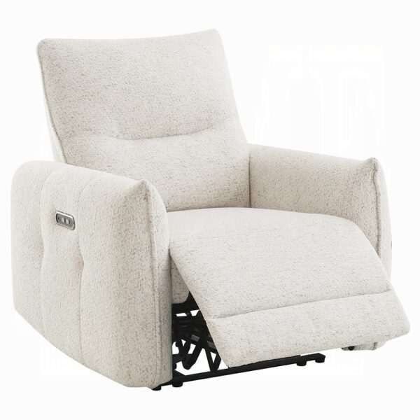 Lalisa Power Motion Recliner with USB Port in Cream Chenille LV04782 By ACME 11