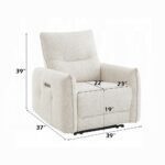 Lalisa Power Motion Recliner with USB Port in Cream Chenille LV04782 By ACME 20