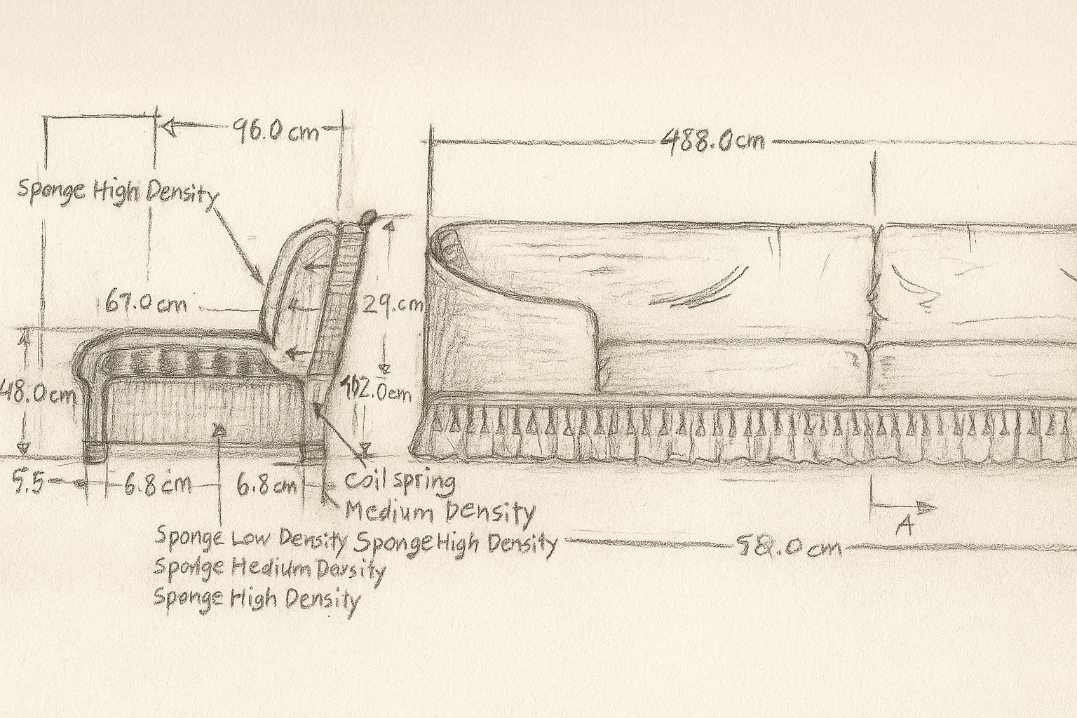 Detailed Sofa Sketch1 Detailed Sofa Sketch