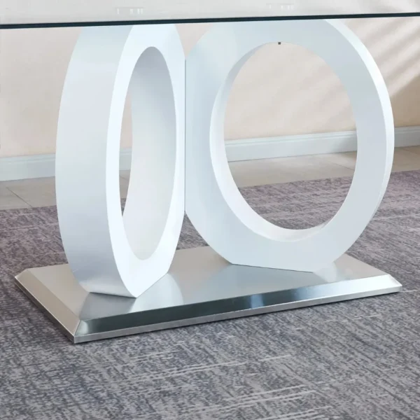 RDT398 Grey Tempered Glass Dining Table By Artisan Furniture - Image 4