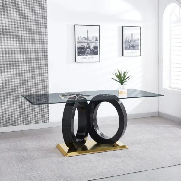 RDT398 Grey Tempered Glass Dining Table By Artisan Furniture - Image 2