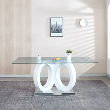 RDT398 Grey Tempered Glass Dining Table By Artisan Furniture