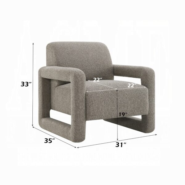 Glenda Accent Chair in Gray Chenille LV05382 By ACME 11