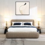 Erica Modern Bed in Dark Beige Tweed By ACME Luxury Beds Mobilia Cleopatra 13 Erica Modern Bed in Dark Beige Tweed By ACME 13