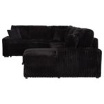 Devonshire Corduroy Sleeper Sectional Sofa Storage Chaise Black by Coaster Furniture