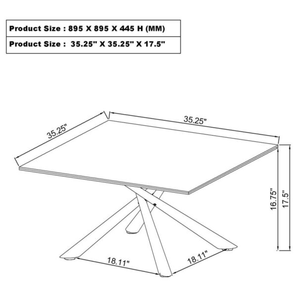 Carvell Square Sintered Stone Coffee Table Mirage White by Coaster Furniture