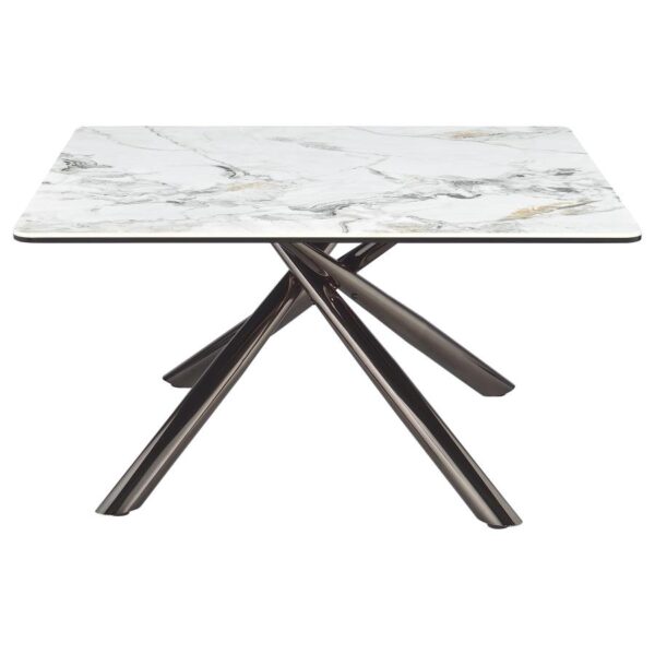 Carvell Square Sintered Stone Coffee Table Mirage White by Coaster Furniture