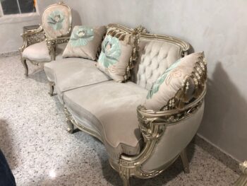 Handmade Silver Champagne Sofa 4