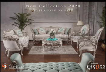 Handmade 5Pcs- Silver Champange Sofa Set