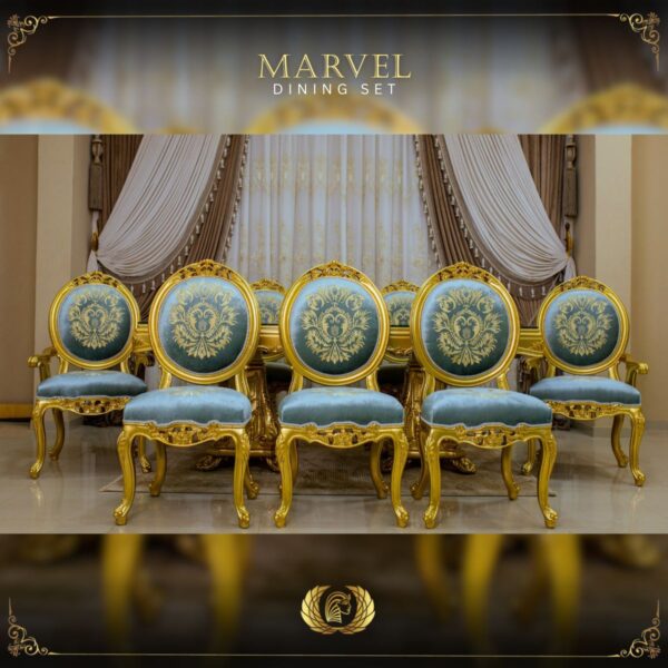 9Pcs Handmade Gold Marvel Dining 11