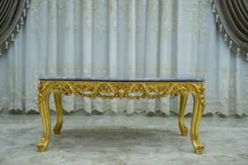 Handmade Gold Magenta Orchid Coffee Table