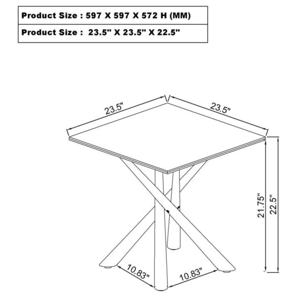 Carvell Square Sintered Stone End Table Mirage White by Coaster Furniture