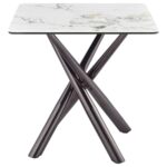 Carvell Square Sintered Stone End Table Mirage White by Coaster Furniture