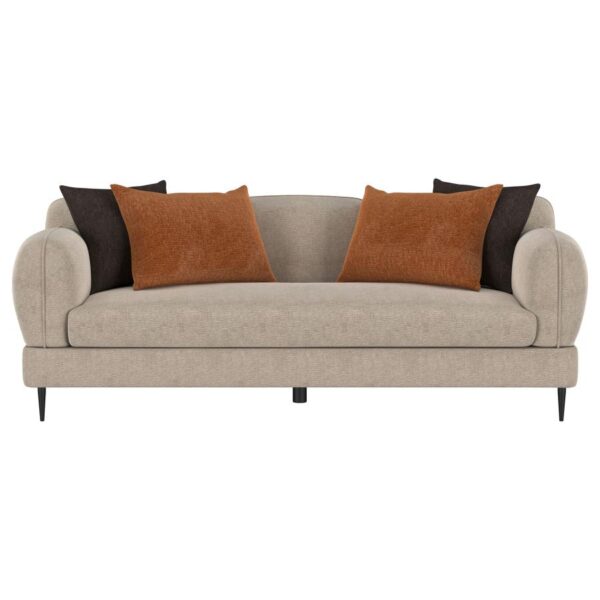 Jade Chenille Upholstered Sculpted Track Arm Sofa Latte by Coaster Furniture