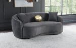 Brookside Velvet Upholstered Curved Sofa Dark Gray by Coaster Furniture 8