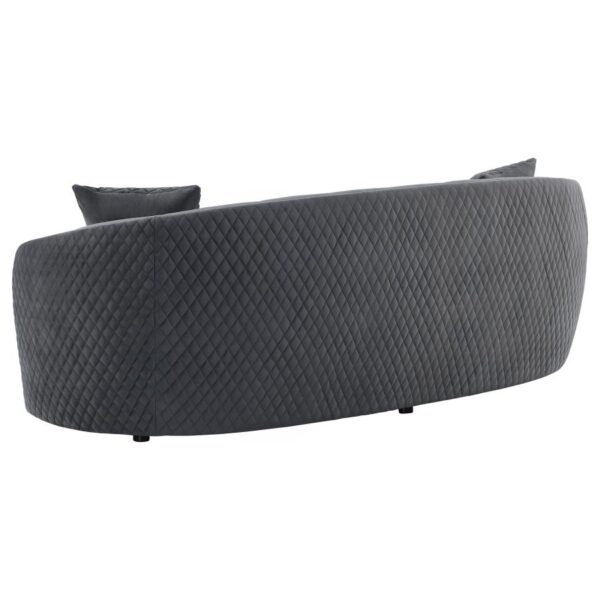 Brookside Velvet Upholstered Curved Sofa Dark Gray by Coaster Furniture