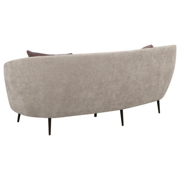 Ellorie Upholstered Curved Channel Back Sofa Beige by Coaster Furniture