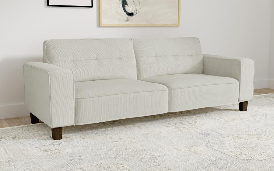 Deerhurst Upholstered Track Arm Tufted Sofa Greige By Coaster Furniture Luxury Living Room Furniture Mobilia Cleopatra 3 Deerhurst Upholstered Track Arm Tufted Sofa Greige by Coaster Furniture 3