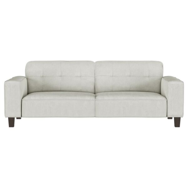Deerhurst Upholstered Track Arm Tufted Sofa Greige by Coaster Furniture