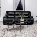 Camila Upholstered Motion Black Leatherette Reclining Sofa by Coaster Furniture 9