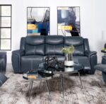 Sloane Upholstered Padded Arm Reclining Sofa Blue by Coaster Furniture 9