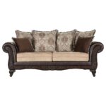 Elmbrook Traditional Faux Leather Sofa Brown by Coaster Furniture 7